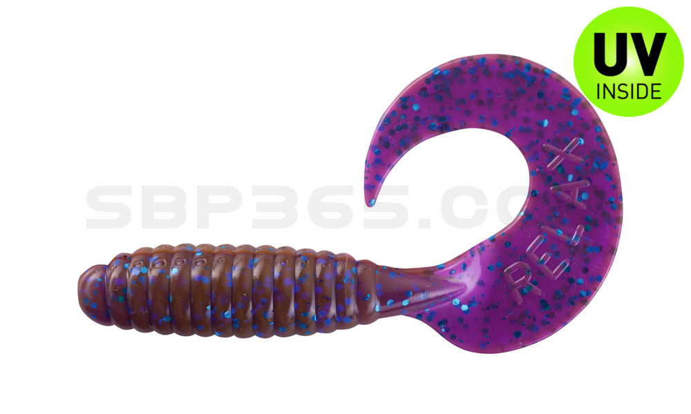 Twister 4" regulär (ca. 8,0 cm) crawfish-violett-electric blue-glitter