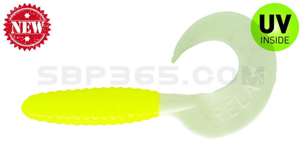 Twister 4" regulär (ca. 8,0 cm) fluogelb / reinweiss