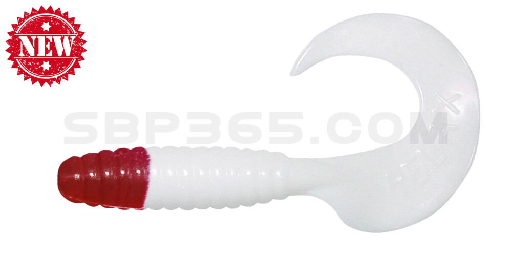 Twister 4" regulär (ca. 8,0 cm) im Original Relax ZIP BAG reinweiß / red painted head