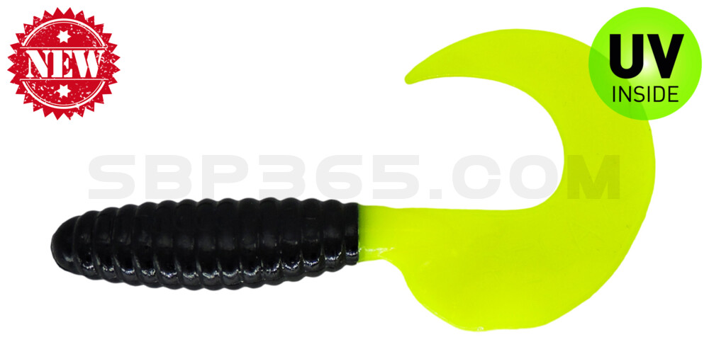 Twister 4" regulär (ca. 8,0 cm) schwarz / fluogelb
