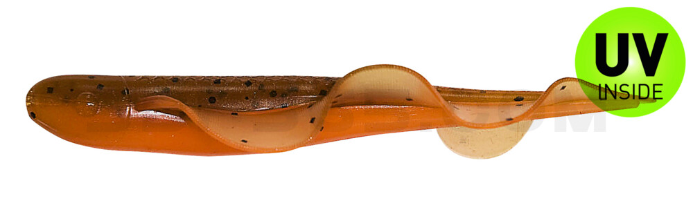 Wing Shad 3" (ca. 8,5 cm) orange-Glitter / olivebraun-Glitter