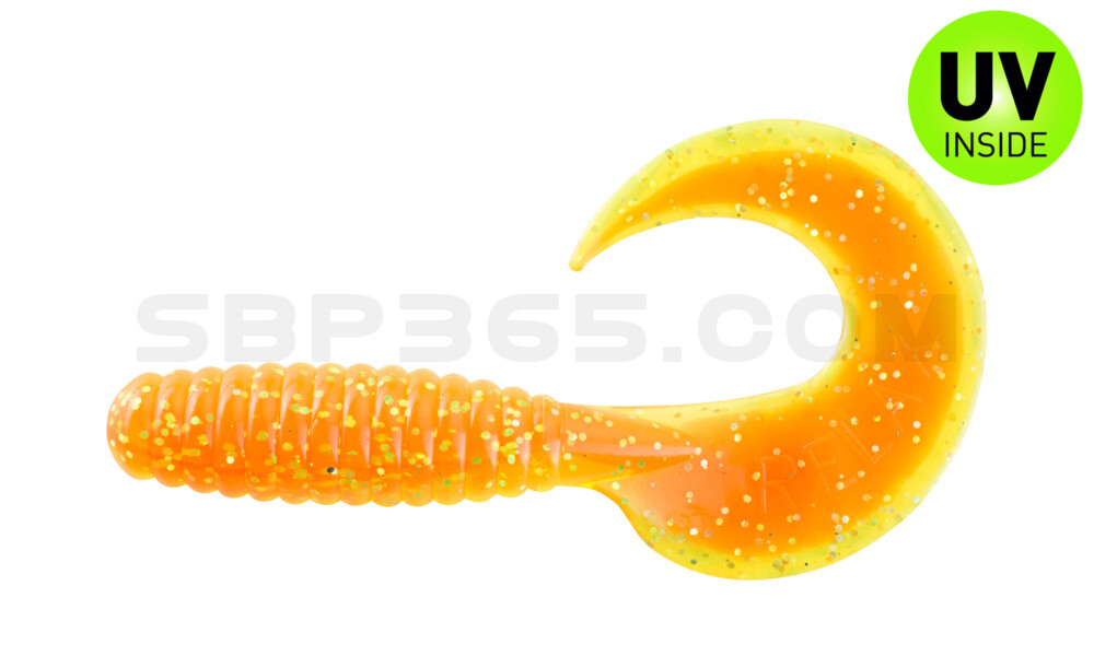 Xtra Fat Grub 5,5" laminiert (ca. 13,0 cm) orange-glitter / fluogrün-glitter