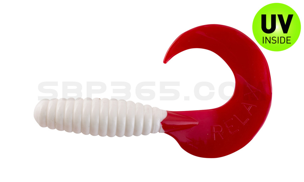 Xtra Fat Grub 5,5" regulär (ca. 13,0 cm) reinweiß / red tail