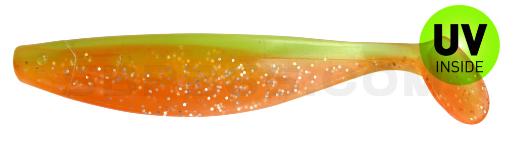 Xtra-Soft 6" (ca. 16,0 cm) orange-glitter/ fluogrün-glitter