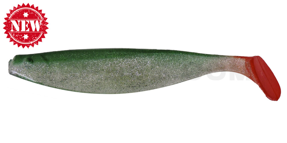 Xtra-Soft 7" (ca. 18,0 cm) klar silber-Glitter / hechtgrün