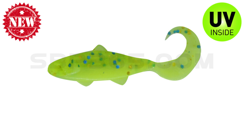 Banjo Twister 1" (ca. 3,5 cm) grün(chartreuse)-blau glitter / fluogelb