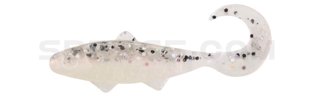 Banjo Twister 2" (ca. 5,0 cm) perl / klar salt´n pepper Glitter