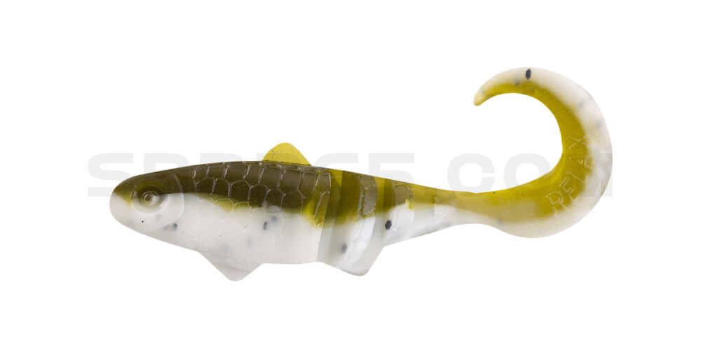 Banjo Twister 2" (ca. 5,0 cm) reinweiss / olive-tree-Glitter