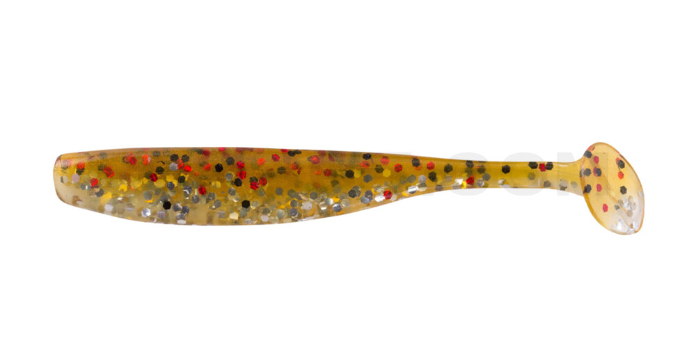 Bass Shad 2,5" (ca. 7 cm) klar silber Glitter / olivebraun-Glitter