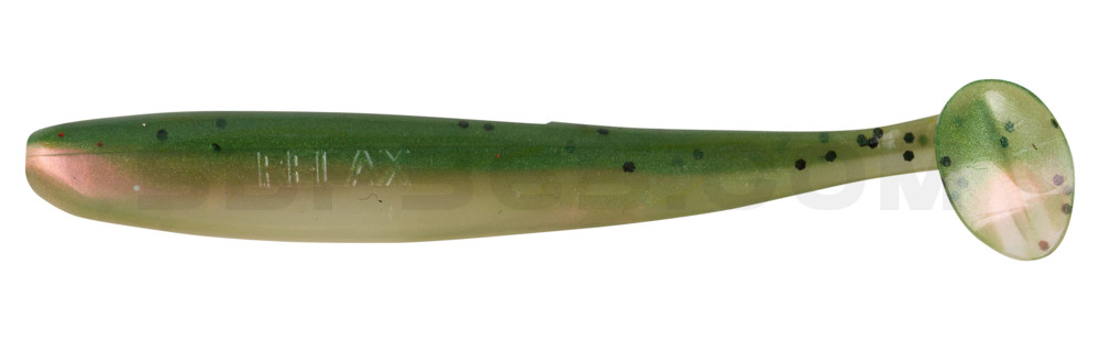 Bass Shad 3“ (ca. 9 cm) perl / dunkelgrün Glitter (Rainbow)