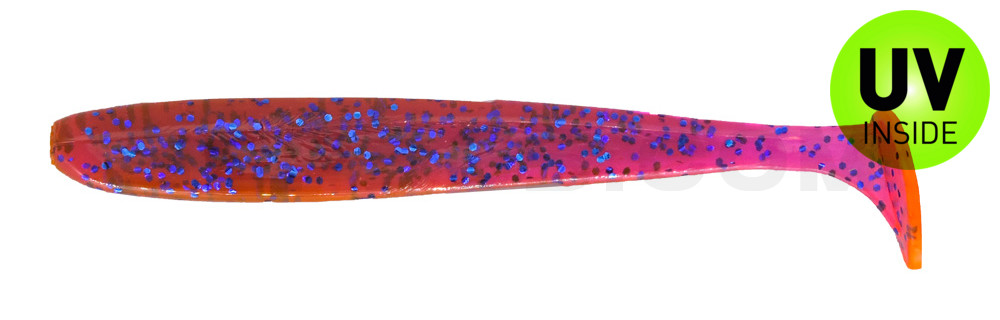 Bass Shad 4,5“ (ca. 13 cm) crawfish-violett-electric blue-Glitter