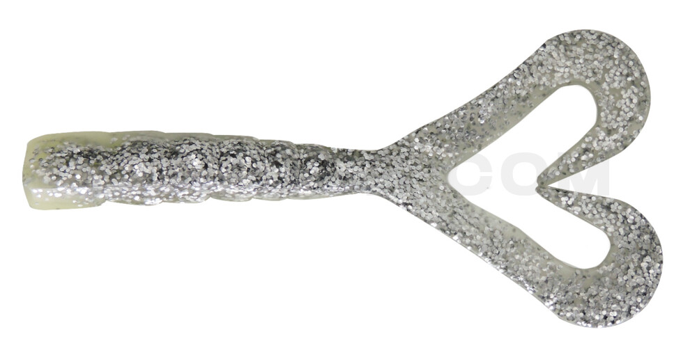 Big Twin Tail 6" (15cm) selbstleuchtend - silber Glitter