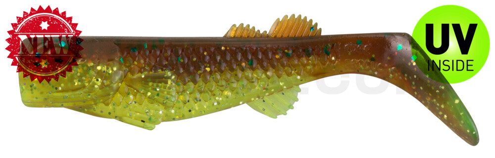 California 3" (ca. 8,0 cm) grün (chartreuse)-Glitter / motoroil Glitter