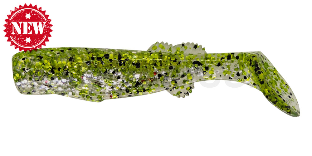 California 3" (ca. 8,0 cm) klar silber Glitter / chartreuse Glitter