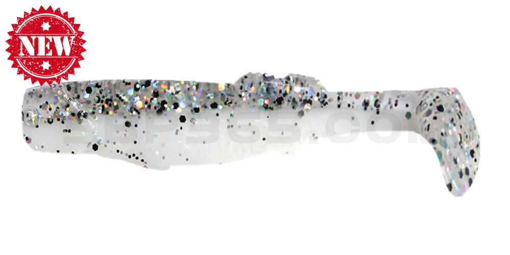 California 3" (ca. 8,0 cm) reinweiss / klar salt´n pepper Glitter