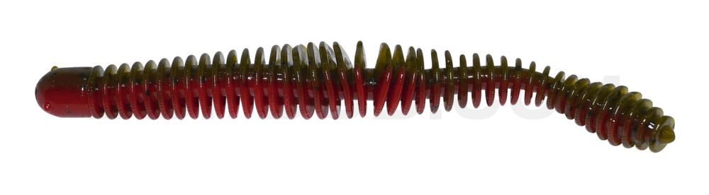 Coontail Ringer Worm 4,75" (ca. 11,5 cm) im Zip Bag Green Pumkin/Texas Red
