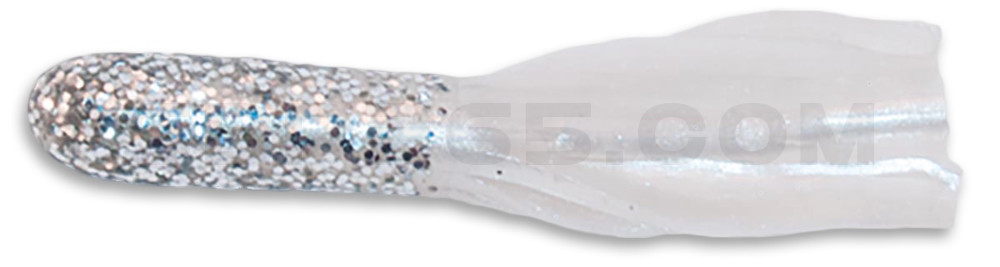 Crappie Tube 1.75" (ca. 4,5 cm im Zip Bag Silver Glitter/Pearl