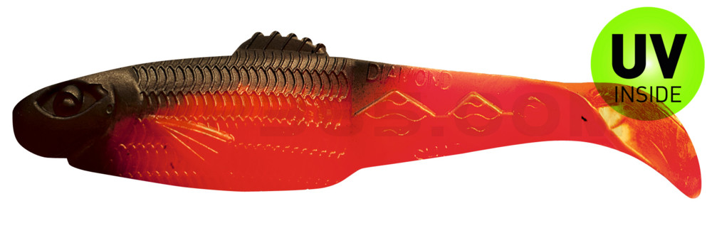 Diamond Shad 3,5" (ca. 10,0 cm) feuerrot / schwarz