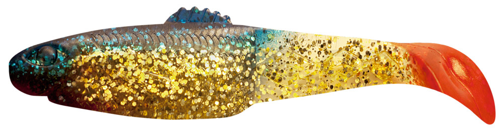 Diamond Shad 3,5" (ca. 10,0 cm) klar gold-Glitter / blau