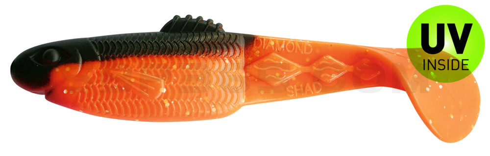 Diamond Shad 3,5" (ca. 10,0 cm) orange-Glitter / schwarz