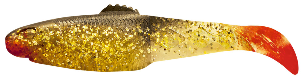 Diamond Shad 5" (ca. 13,5 cm) klar gold-Glitter / schwarz