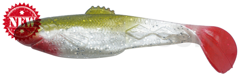 Diamond Shad 5" (ca. 13,5 cm) perlweiss-Glitter / boddengrün