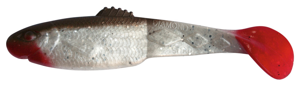Diamond Shad 5" (ca. 13,5 cm) perlweiss-Glitter / braun