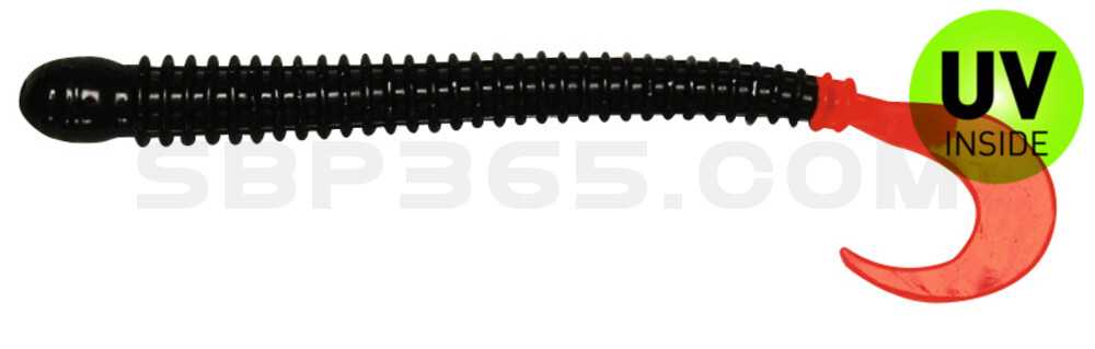 Drop Shot Ringer Worm 4" (ca. 10,5 cm) Black Firetail