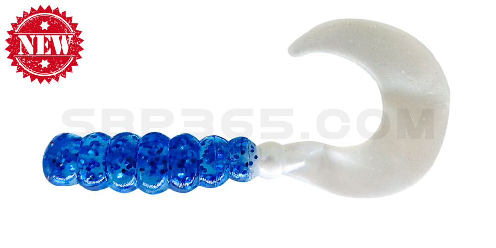 Fat Grub 2" (ca. 5 cm) Blue Glitter/Pearl