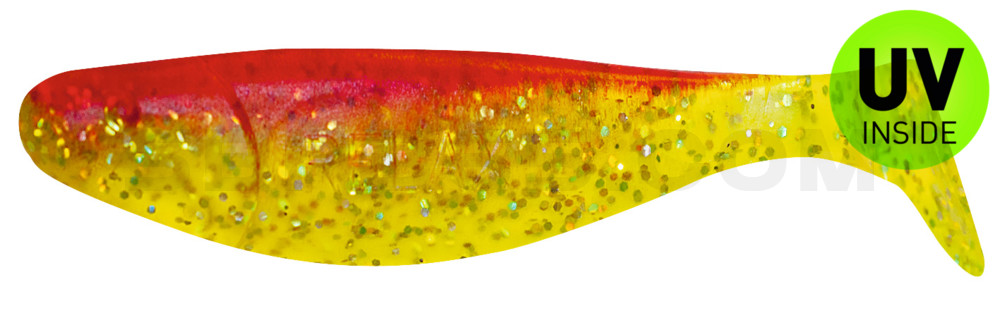 Jankes 2,75" (ca. 7,5 cm) grün(chartreuse)-Glitter / rot