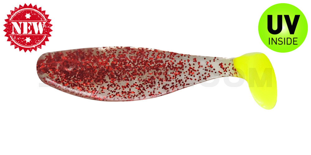 Jankes 2" (ca. 4,5 cm) rot transparent glitter / fire tail
