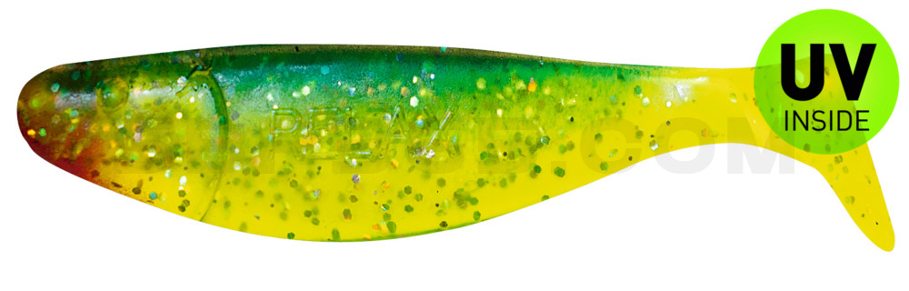Jankes 4" (ca. 11,0 cm) grün(chartreuse)-Glitter / blau