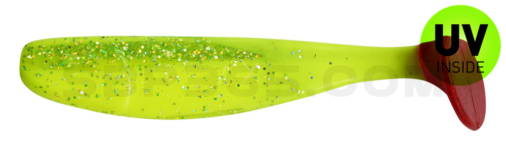 Jankes 6" (ca. 16,0 cm) fluogelb  / fluogrün-Glitter / red tail