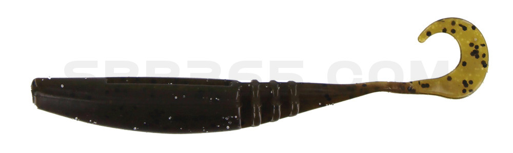 Jointed Jerk Minnow Curl Tail 3.75" (ca. 9 cm) im Zip Bag Green Pumpkin