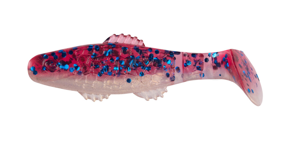Killer Shad 2" (ca. 5,0 cm) goldperl / cherry-blau Glitter