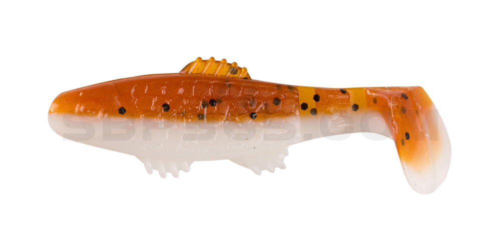 Killer Shad 2" (ca. 5,0 cm) reinweiss / olivebraun-Glitter