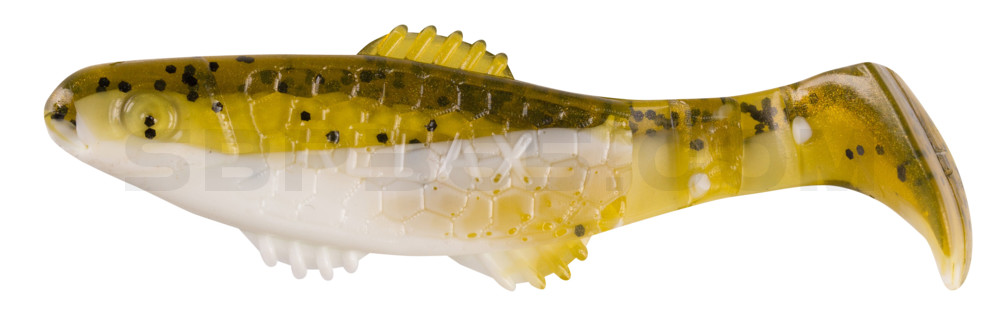 Killer Shad 3" (ca. 8,0 cm) reinweiss / olivebraun-Glitter