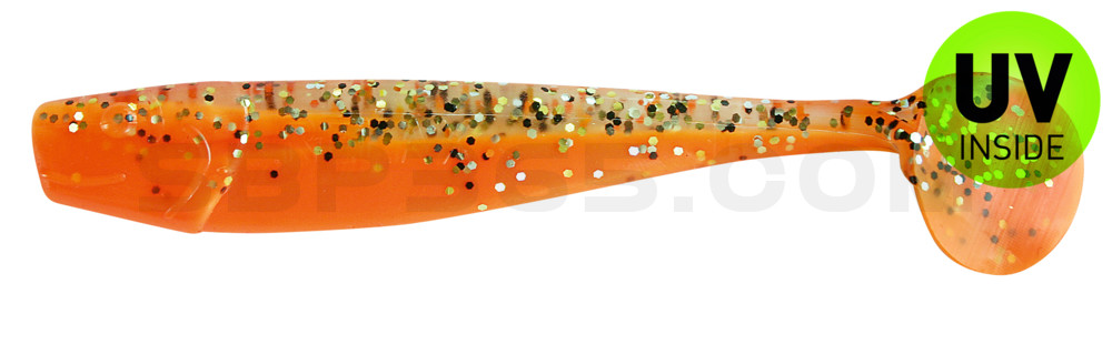 King-Shad 3" (ca. 8,0 cm) orange / klar gold,schwarz Glitter