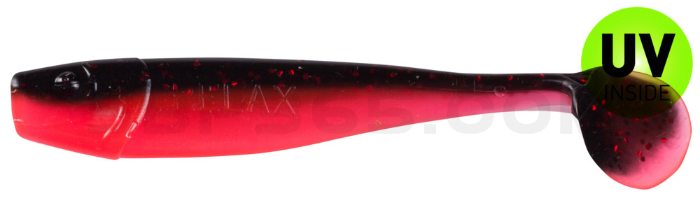 King-Shad 4" (ca. 11,0 cm) feuerrot / schwarz rot-gold Glitter