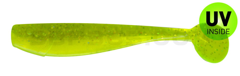 King-Shad 4" (ca. 11,0 cm) fluogelb  / fluogrün-Glitter