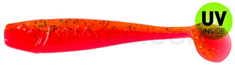 King-Shad 5" (ca. 14,0cm) feuerrot / rootbeer Glitter