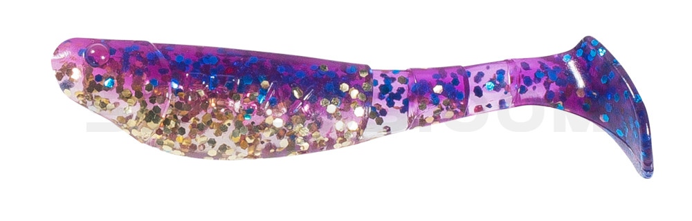 Kopyto-Classic 2,5" (ca.7,0 cm) klar gold Glitter  / violett-electric blue Glitter
