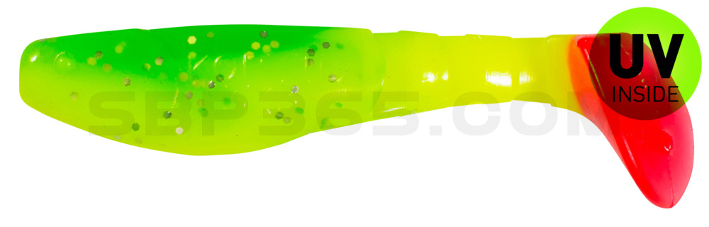 Kopyto-Classic 3" (ca. 8,0 cm) fluogelb  / grün-Glitter / red tail
