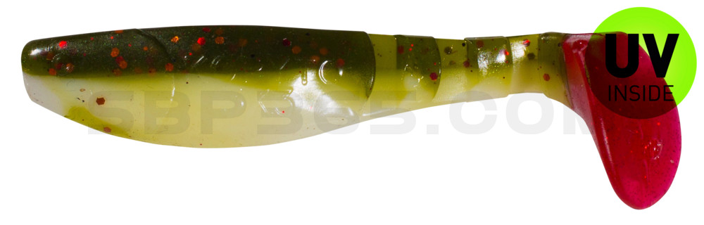 Kopyto-Classic 3" (ca. 8,0 cm) reinweiss / olive-tree-Glitter / red tail