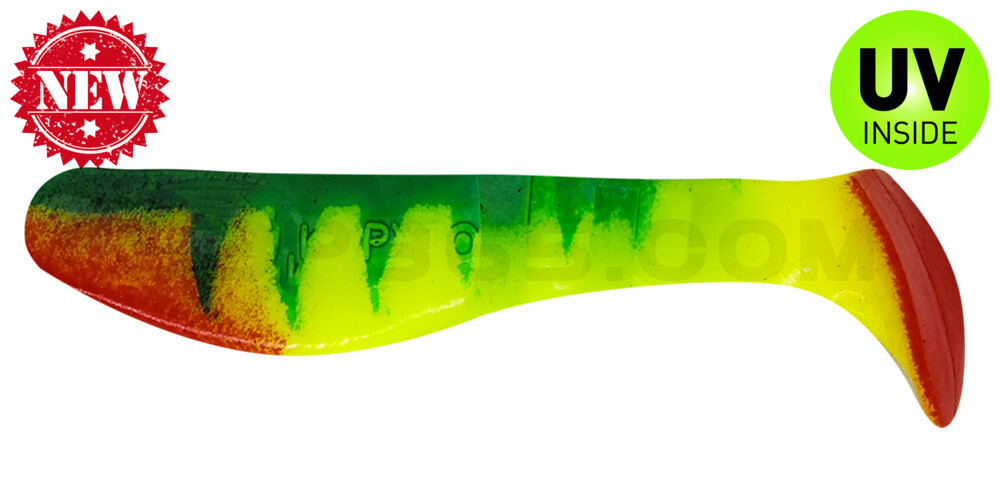 Kopyto-Classic 3" Zander (ca. 8,0 cm) fluogelb / Zander blau / red tail