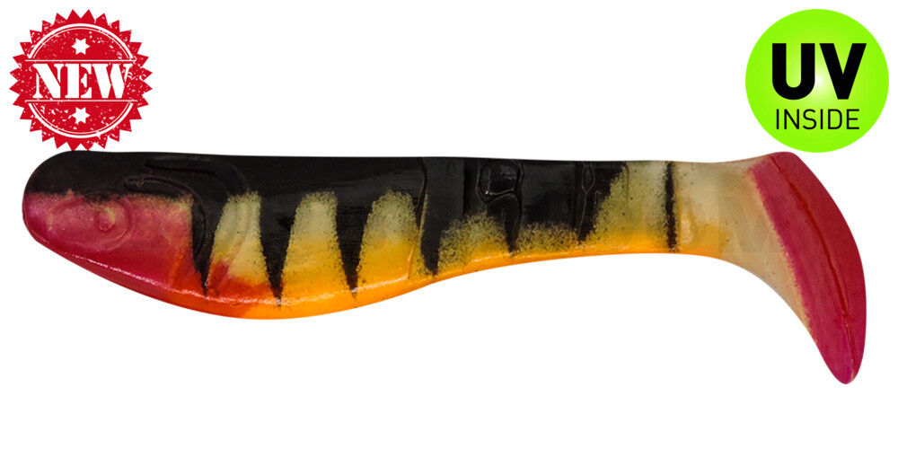 Kopyto-Classic 3" Zander (ca. 8,0 cm) goldperl / Zander / bauch: orange / red tail