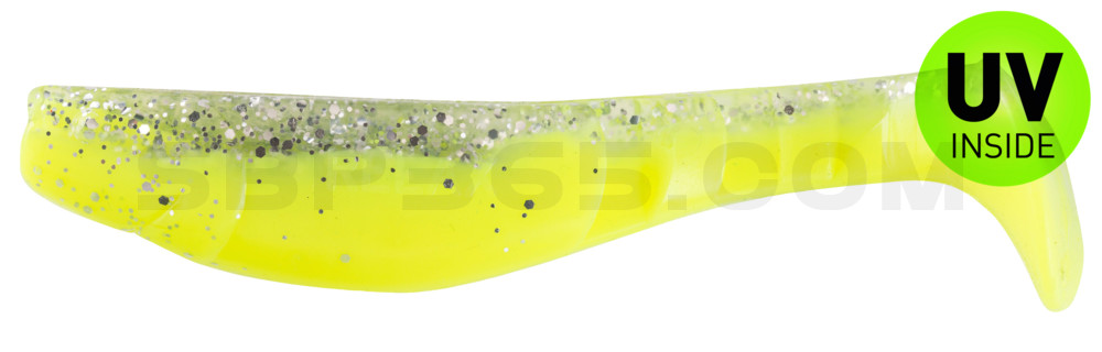 Kopyto-Classic 4" (ca. 11,0 cm) fluogelb / klar silber glitter