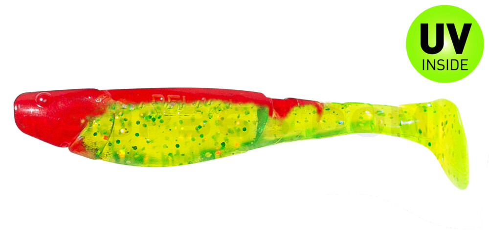 Kopyto-Classic 4" (ca. 11,0 cm) grün(chartreuse)-Glitter / rot