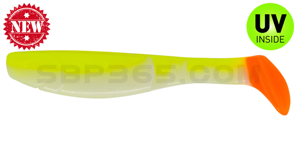 Kopyto-Classic 4" (ca. 11,0 cm) reinweiss / fluogelb / orange tail