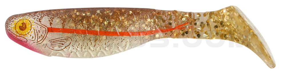Kopyto-Nature 3" (ca. 8,0 cm) klar gold Glitter / Zander braun / Bauch: weiß
